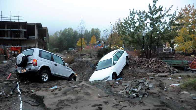 Una immagine dell'alluvione di Aulla del 2011