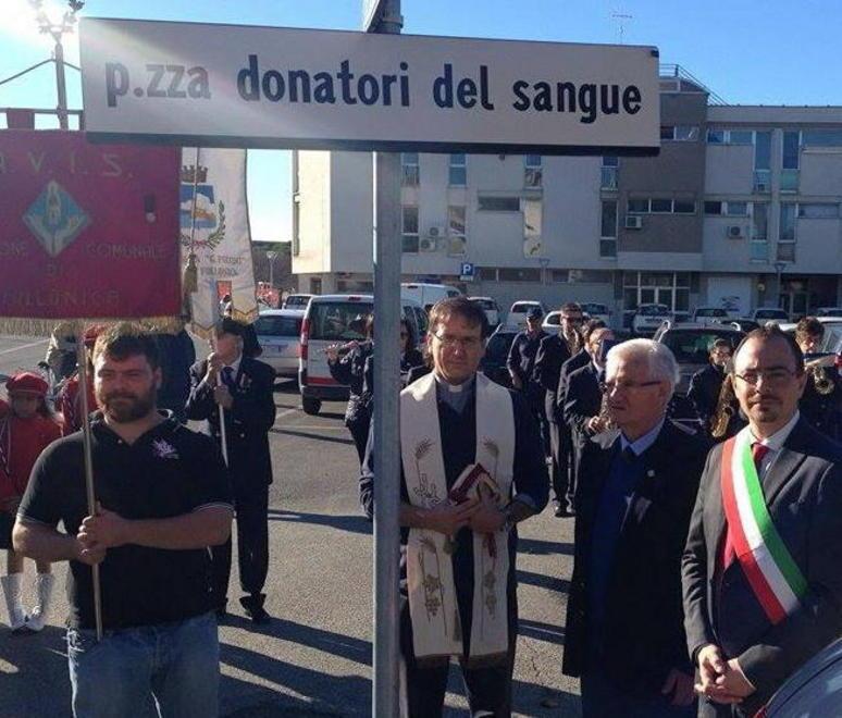 Una piazza dedicata ai donatori del sangue