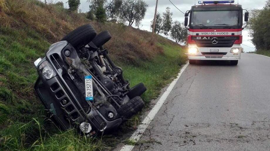 Ferita nell’auto che si ribalta