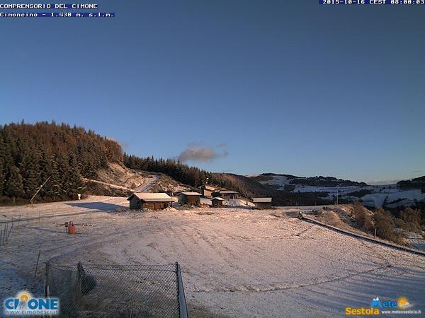 Sestola, prima neve sopra i 1200 metri 