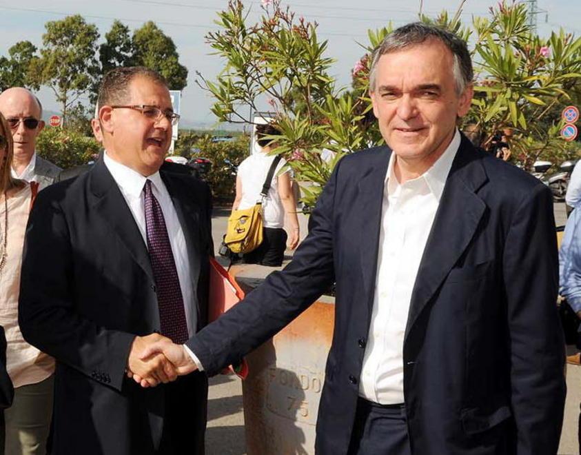 Il sindaco Massimo Giuliani con il presidente della regione Enrico Rossi