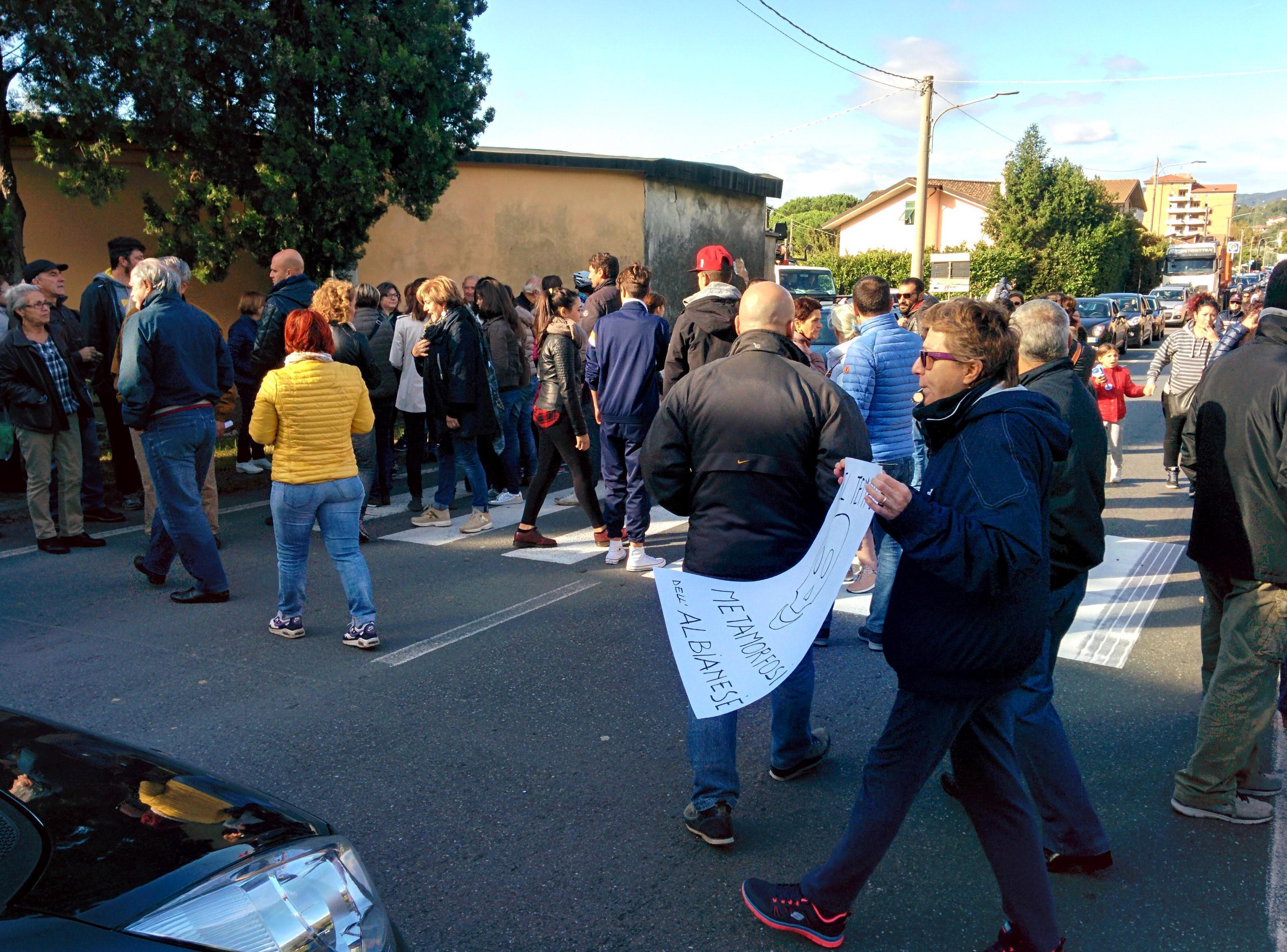 Un momento della protesta
