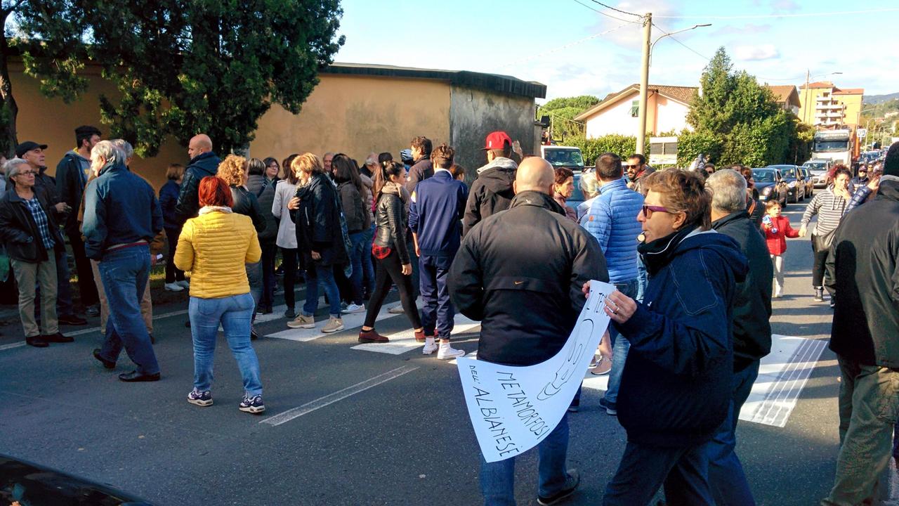 Un momento della protesta