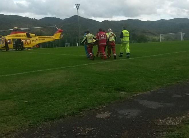 Un momento dell'intervento di soccorso