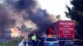 Veicolo in fiamme sulla superstrada