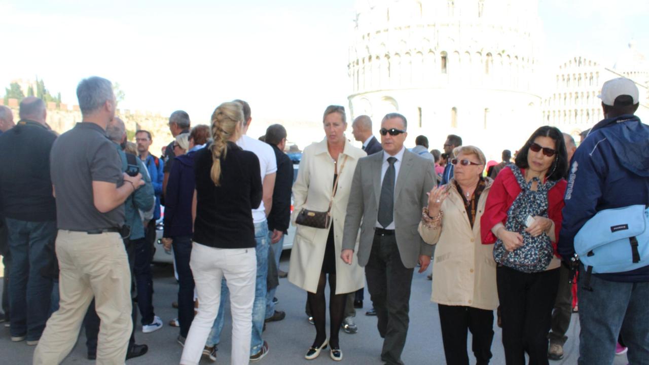 Il questore Alberto Francini in Piazza dei Miracoli