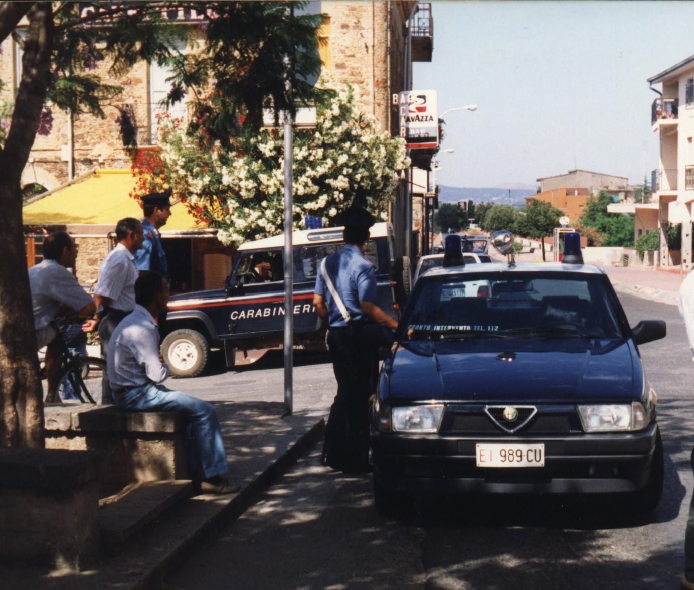 Un posto di blocco dei carabinieri