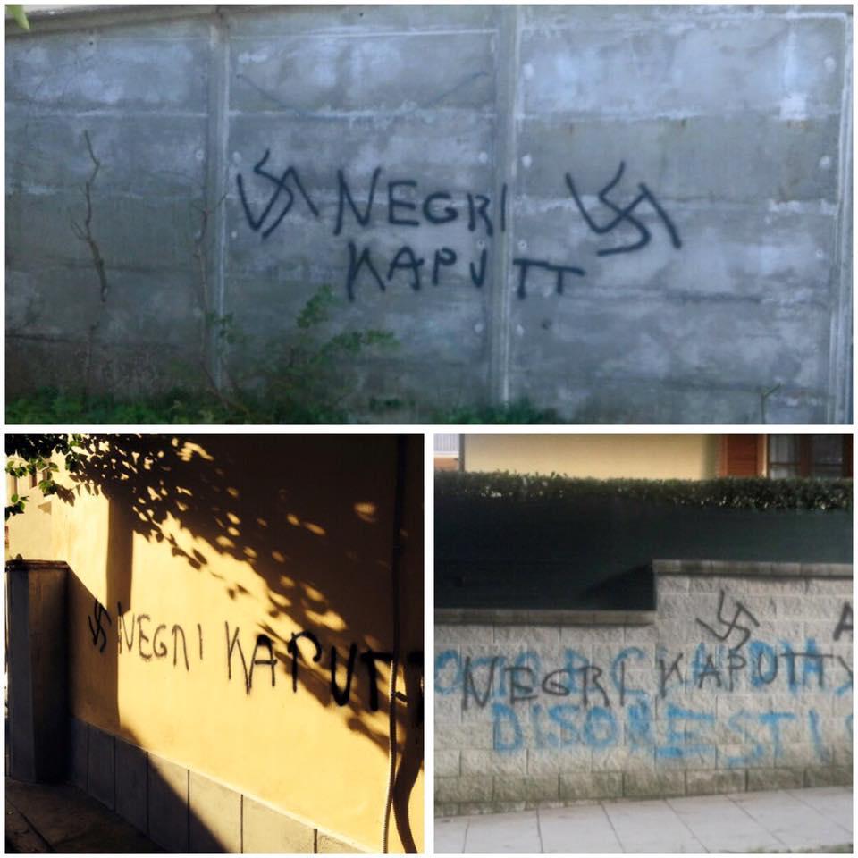 Svastiche e insulti razzisti sui muri di Collesalvetti