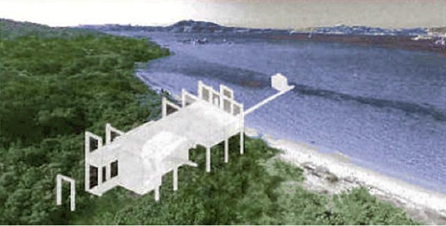 Una delle strutture che Harte vorrebbe realizzare sull'isola di Budelli