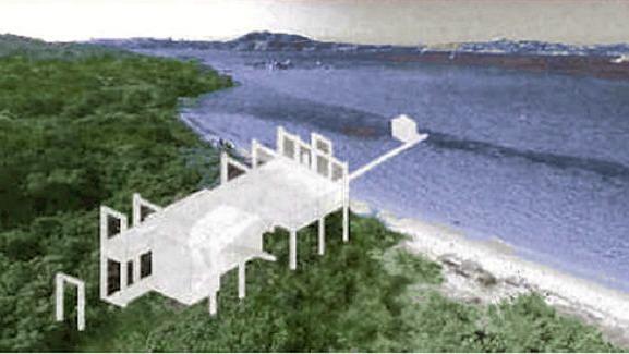 Una delle strutture che Harte vorrebbe realizzare sull'isola di Budelli