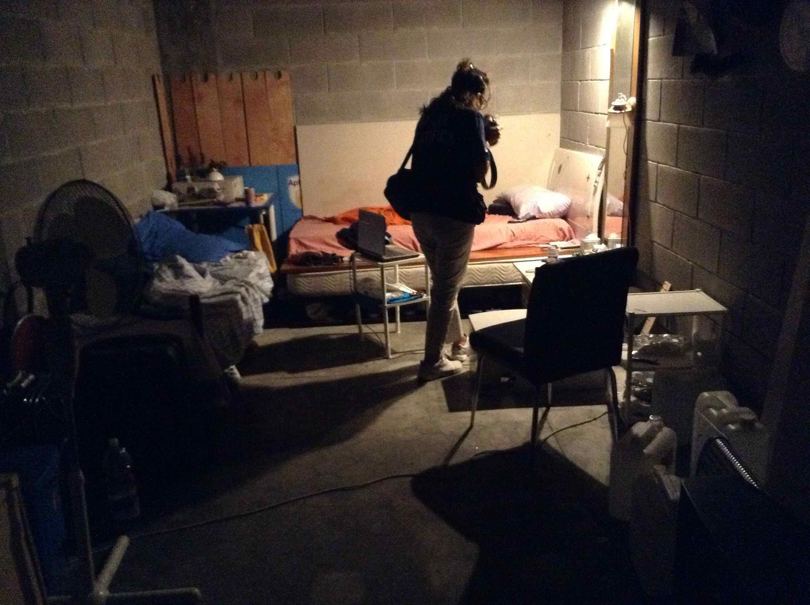 Uno dei garage occupati dai cinesi in via Respighi (archivio)