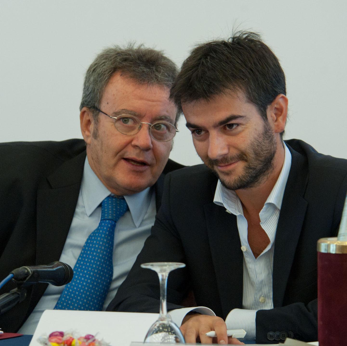 Piergiorgio Massidda e il sindaco uscente Massimo Zedda