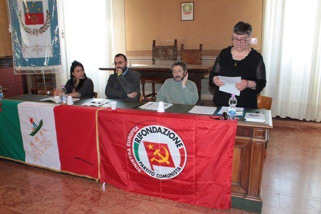 La bandiera dell'Anpi a Ostellato