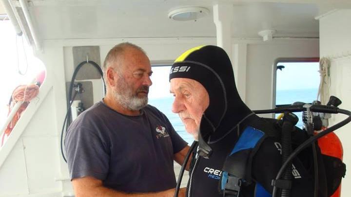 Roberto Serra con l'istruttore Paolo Spinelli