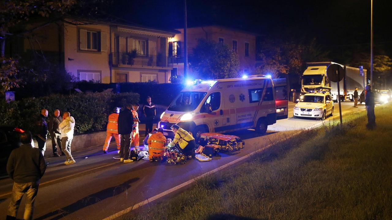 Una scena dell'incidente sulla via Francesca