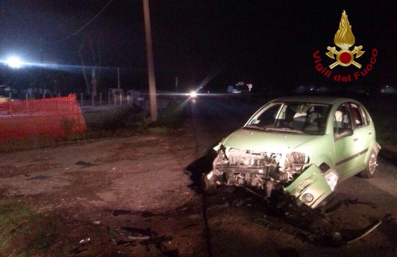 Una delle auto coinvolte nell'incidente