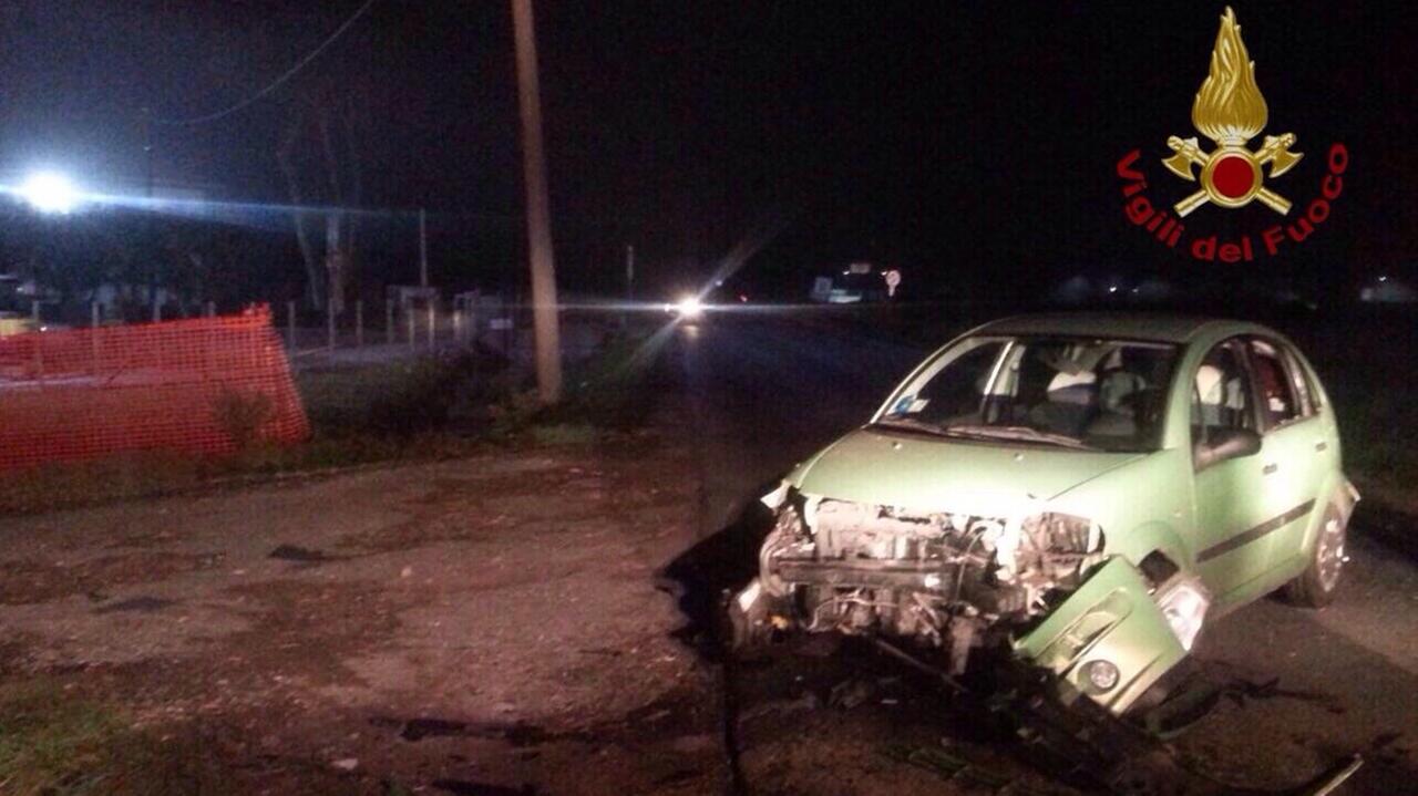 Una delle auto coinvolte nell'incidente