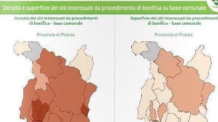 La ripartizione territoriale dei siti da bonificare in provincia (dal rapporto Legambiente)