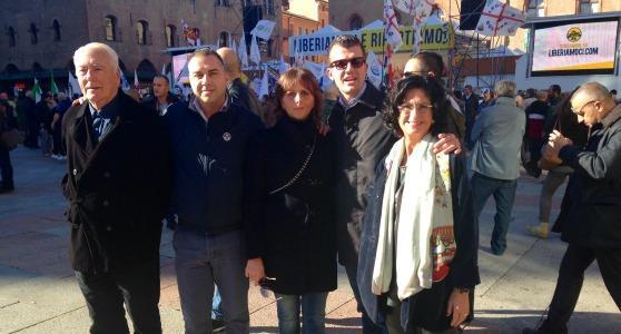La delegazione di Forza Italia Prato alla manifestazione della Lega Nord a Bologna