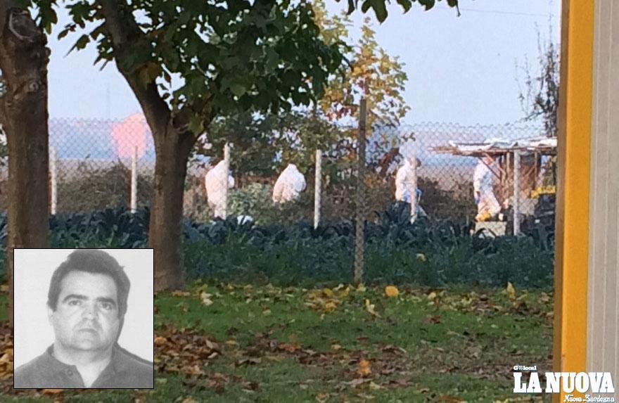 Il luogo del ritrovamento del cadavere di Antonio Floris (nel riquadro)