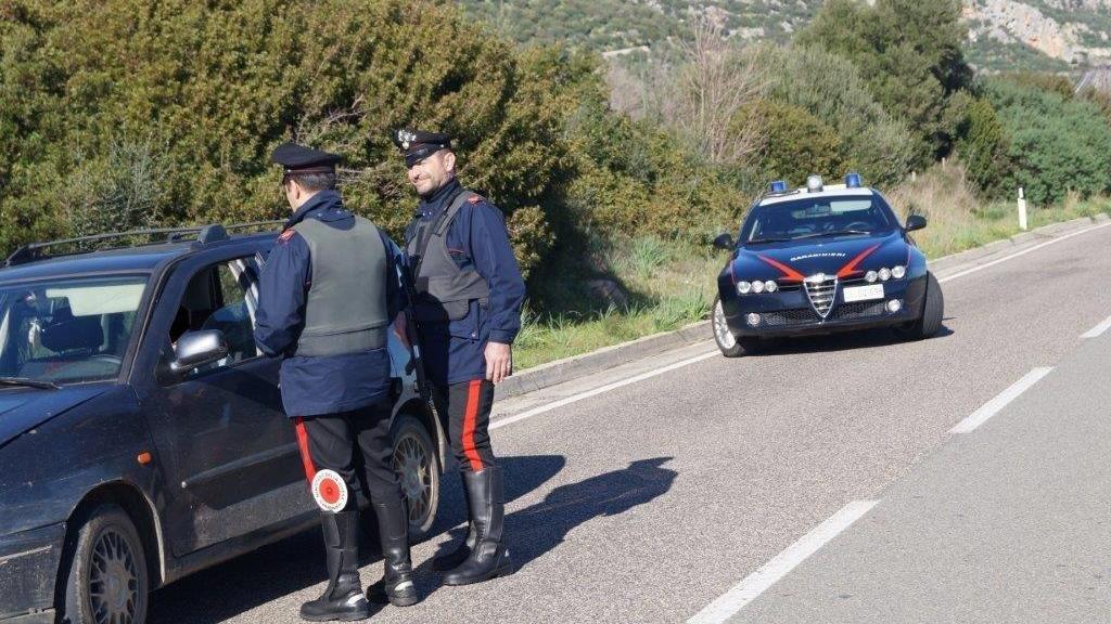 Un posto di blocco dei carabinieri