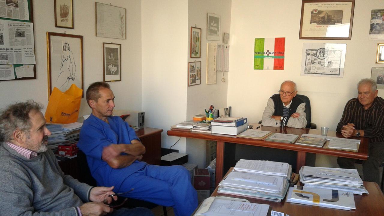 Un momento della conferenza stampa alla Pubblica Assistenza di Pontedera