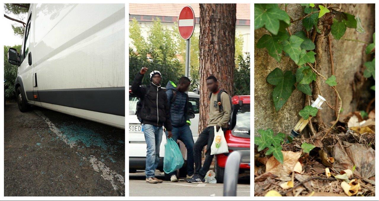 Resti di vetri al palaexpo, venditori abusivi e una siringa al Mariambini (Foto Agenzia Carlo Sestini)
