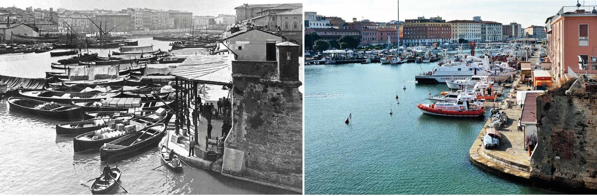 La Darsena Vecchia, come era cento anni fa e come è adesso