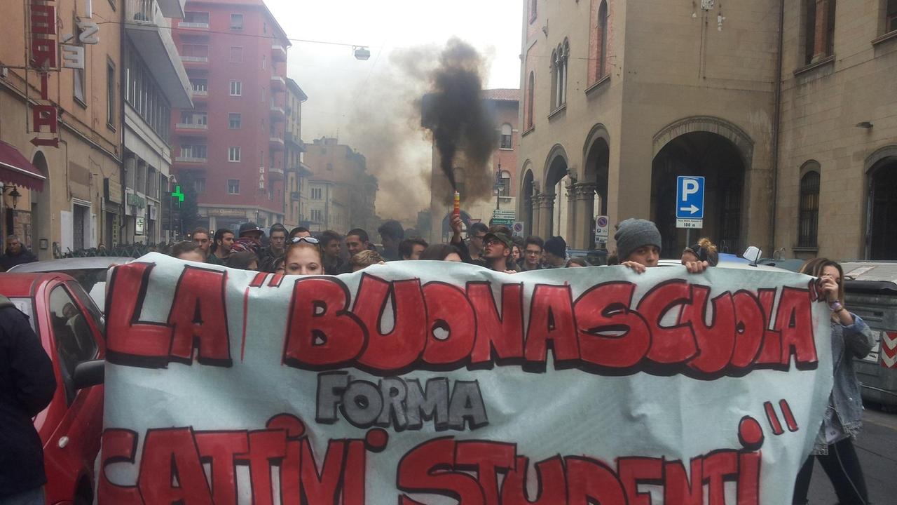 Un momento del corteo di protesta