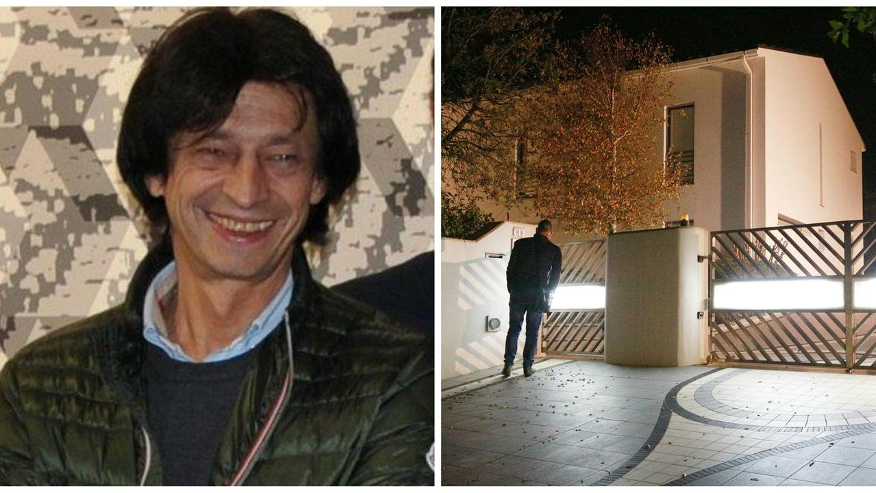 A sinistra l'imprenditore e a destra la sua villa