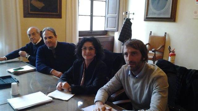 I rappresentanti delle opposizioni durante la conferenza stampa