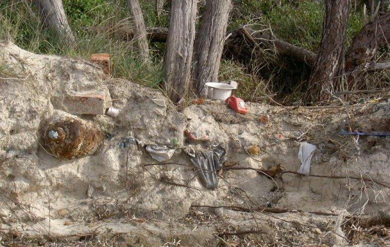 I volontari puliscono la spiaggia 
