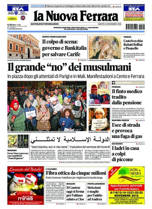 La prima pagina della Nuova con il titolo in arabo