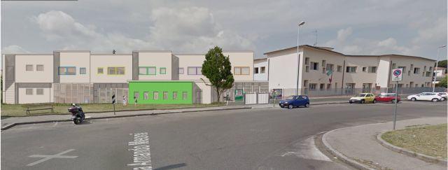Il rendering dell'ampliamento della scuola di Cafaggio