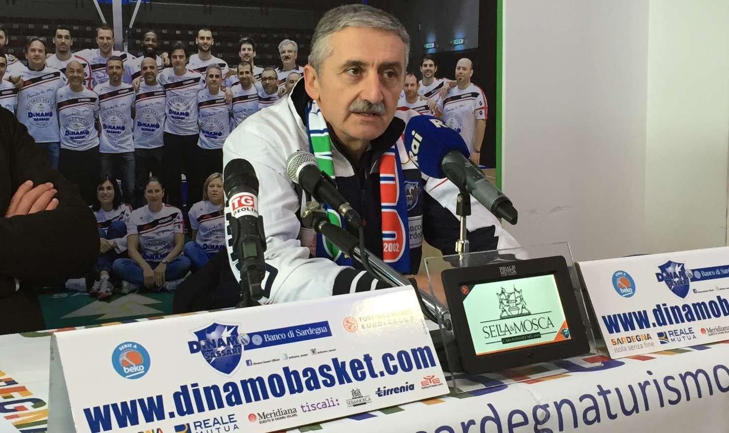Marco Calvani durante la presentazione nella club house della Dinamo
