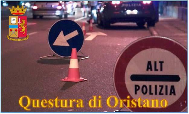 Un controllo notturno della Polizia Stradale di Oristano