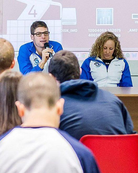 Turrini e Masini in cattedra, il nuoto entra in classe 