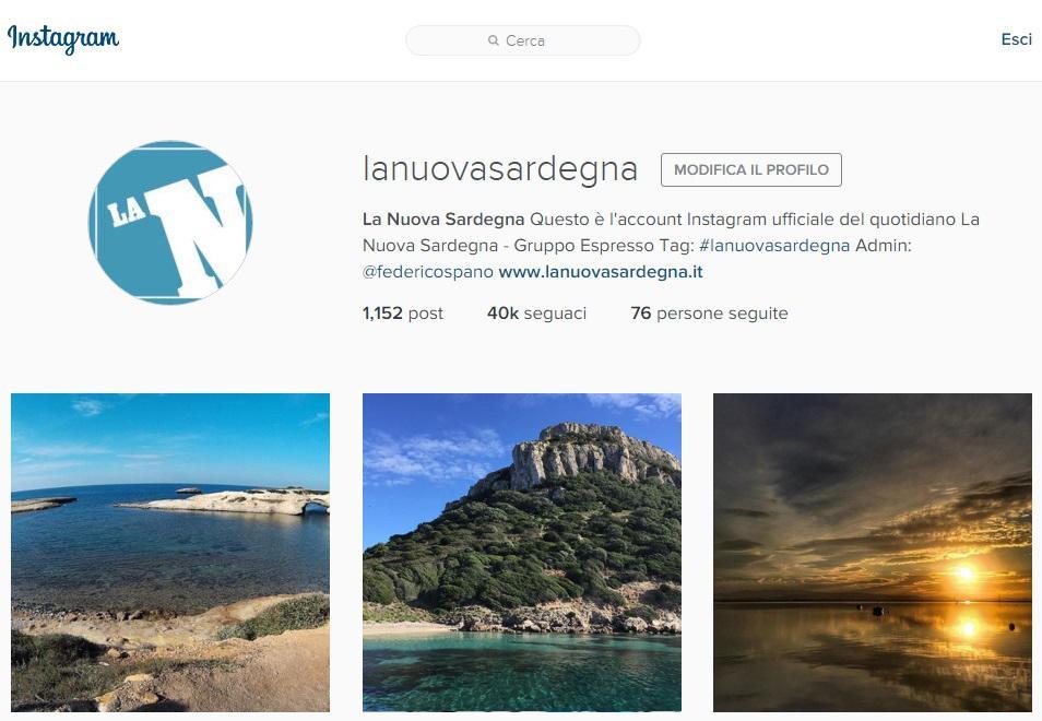 Instagram, i 40mila amici della Nuova Sardegna