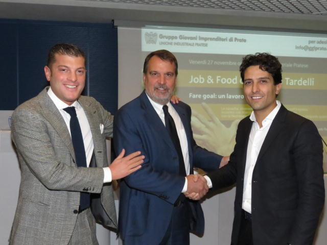 Marco Tardelli tra gli imprenditori Albini e Marini