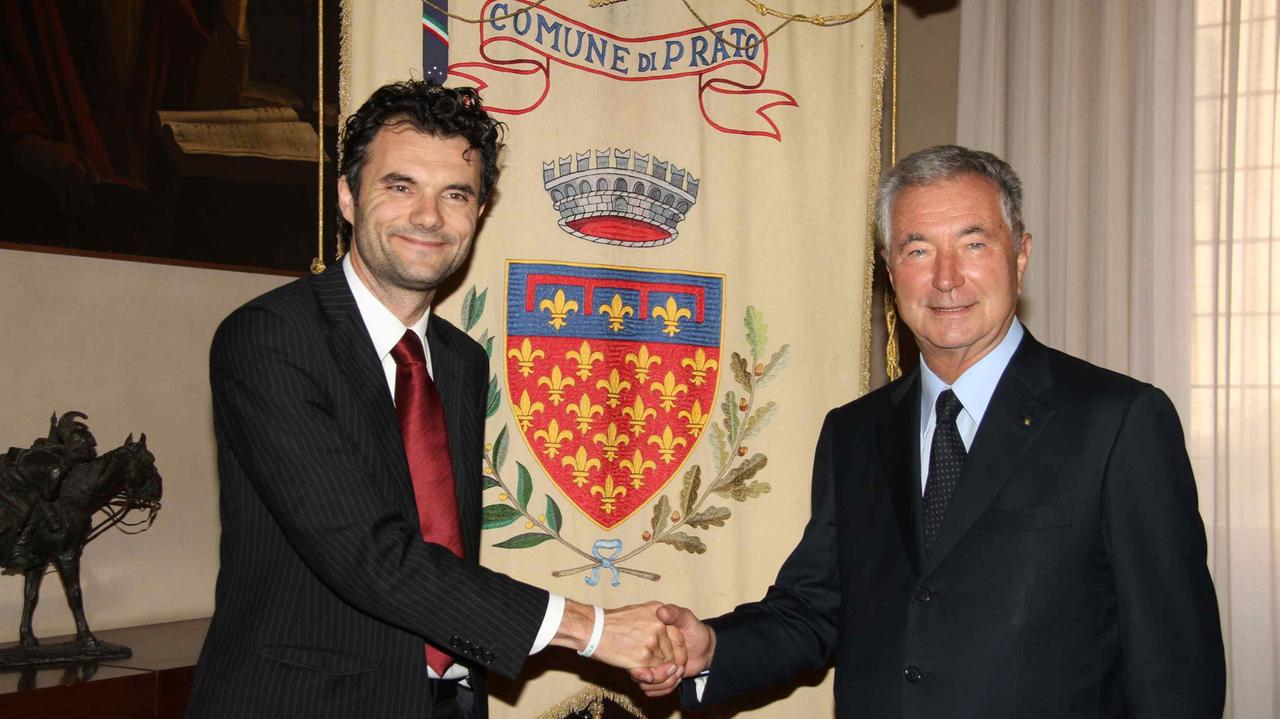 Il sindaco Matteo Biffoni insieme all'ex presidente di BpVi Gianni Zonin