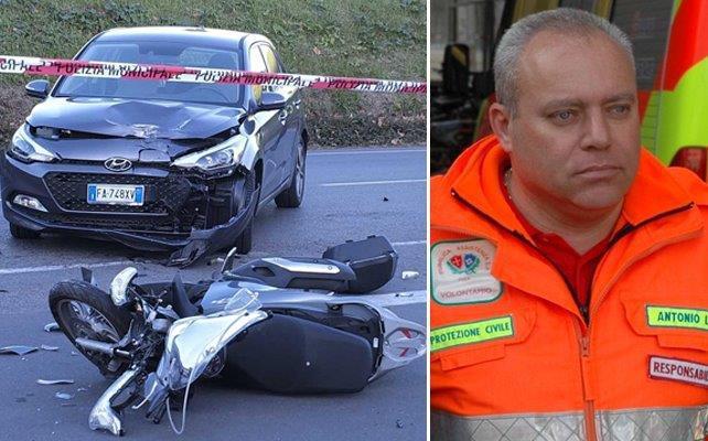 Antonio Lorenzini e i mezzi coinvolti nell'incidente mortale (Muzzi)