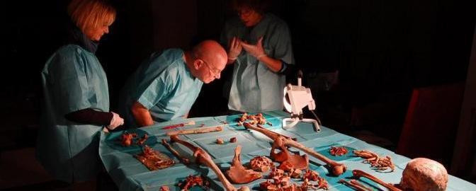 Studiosi al lavoro su reperti trovati in un sito archeologico