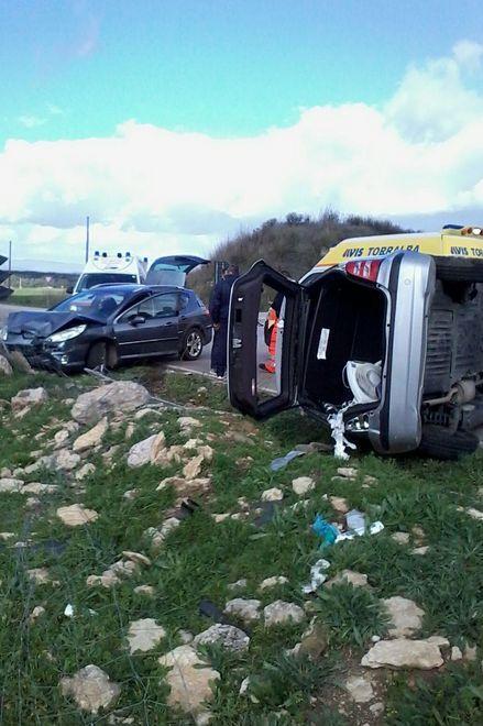 L'incidente sulla circonvallazione di Mores al bivio per Ardara