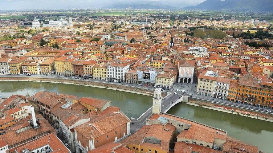 Una veduta di Pisa dall'alto