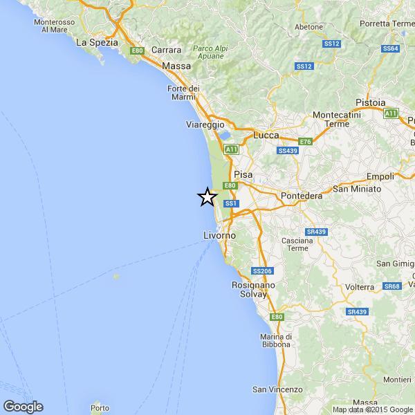 Scossa di terremoto lungo la costa della Toscana settentrionale