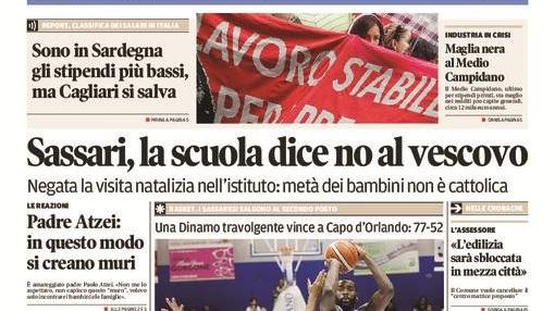 La Nuova Sardegna - Prima pagina - 1 dicembre 2015