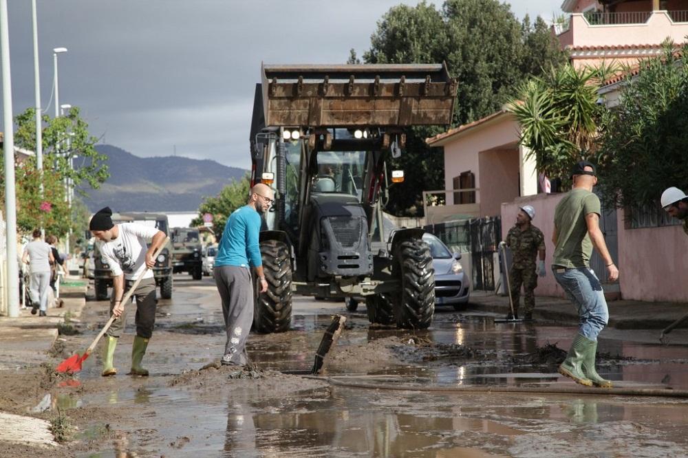 Una delle zone di Olbia colpite dall'alluvione del 1° ottobre 2015