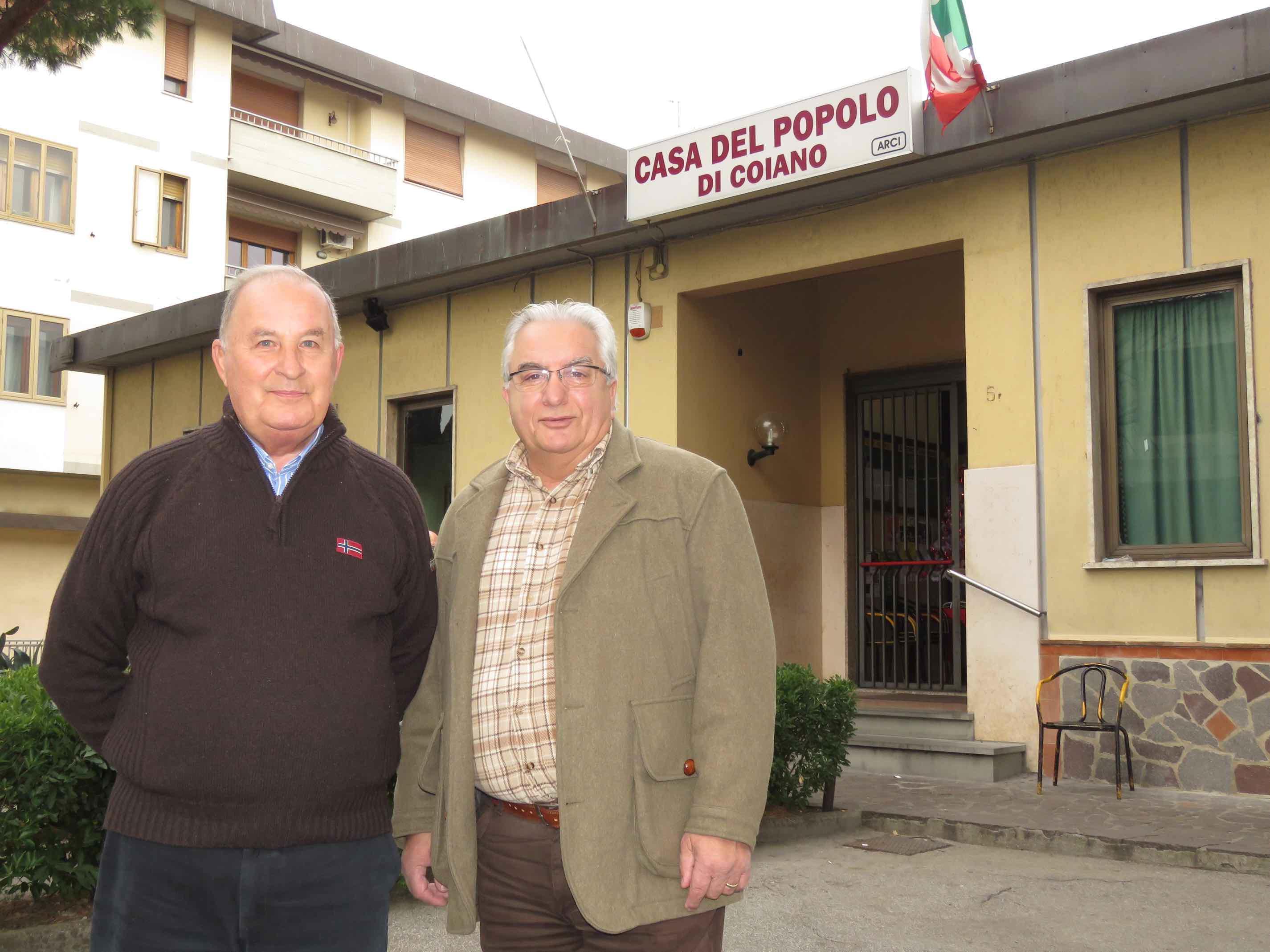 Mario Bensi, presidente, e Rolando Gabbiani, vicepresidente della Casa del Popolo di Coiano