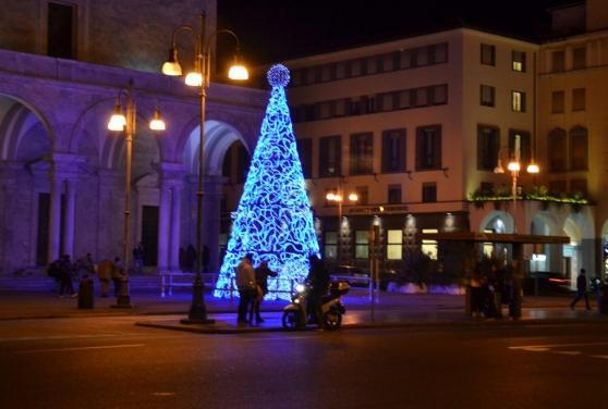 L'albero di Natale allestito lo scorso anno in piazza Grande