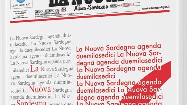 La copertina dell'Agenda della Nuova Sardegna 2016